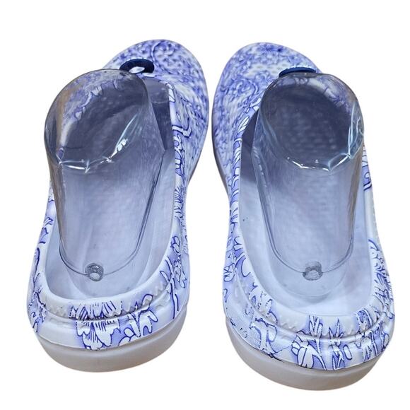 Sport Blue White Slip On Garden Casual Beach Poolside Summer Footwear 41/9.5 - Picture 3 of 6